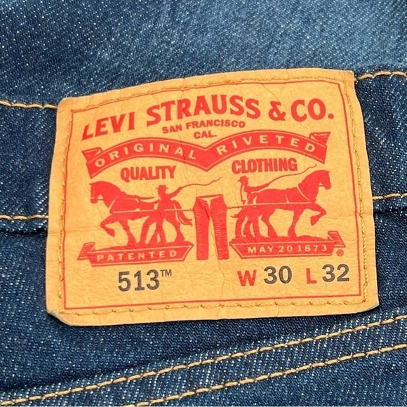 Levi's 513 Slim Straight Leg Stretch Denim Jeans Size 30 x 32 Men's - Picture 2 of 6